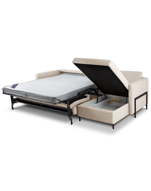 Yanis Ecksofa für 5 Personen, umwandelbar, rechts, mit Box, 280 x 170 x 80 cm, Beige