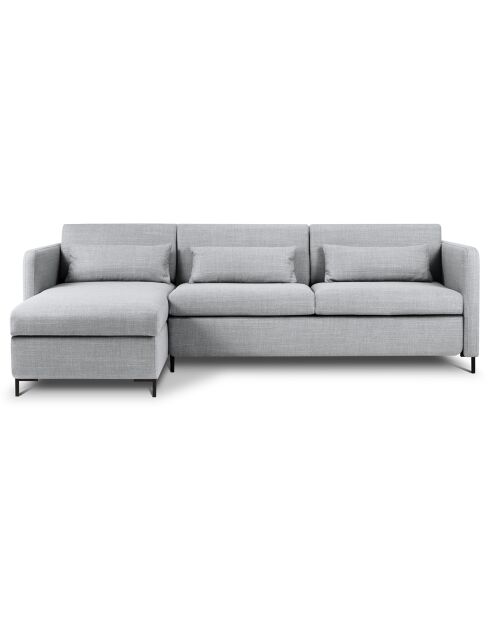 Yanis 4-Sitzer-Ecksofa links mit Kofferraum hellgrau - 260x170x80 cm