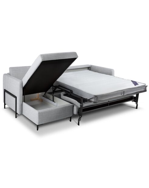 Yanis 4-Sitzer-Ecksofa links mit Kofferraum hellgrau - 260x170x80 cm