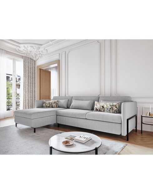 Canapé d'angle Gauche Convertible avec Coffre Yanis 4 Places gris clair - 260x170x80 cm