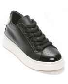 Sneakers en Cuir Fredy noir/blanc