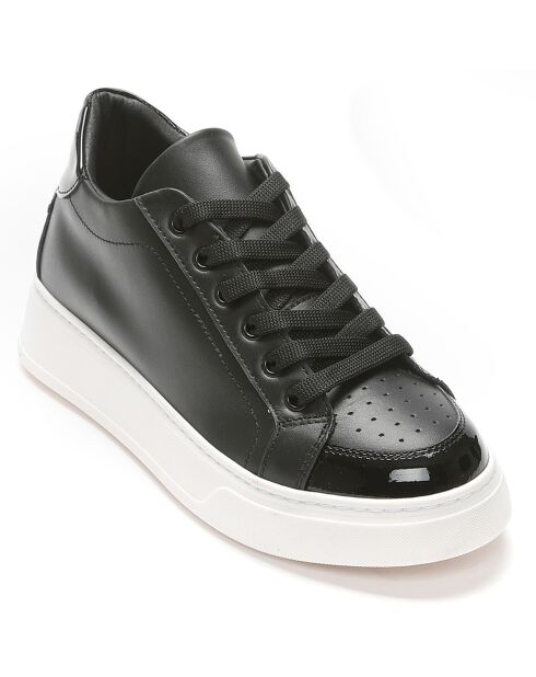 Sneakers en Cuir Fredy noir/blanc