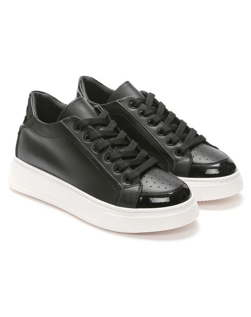 Sneakers en Cuir Fredy noir/blanc