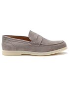 Mocassins en Velours de Cuir Gio taupe