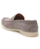 Mocassins en Velours de Cuir Gio taupe