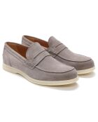 Mocassins en Velours de Cuir Gio taupe