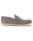 Mocassins en Velours de Cuir Gio taupe