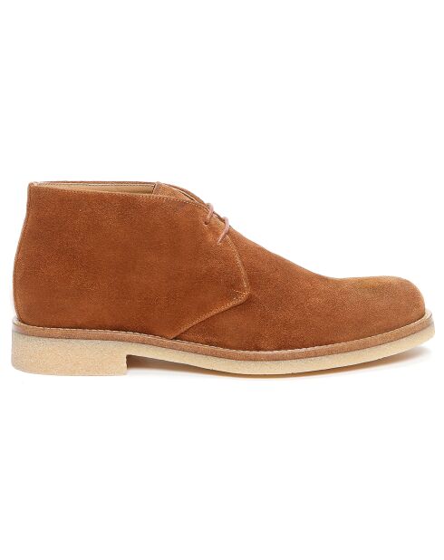 Derbies en Velours de Cuir Teso camel