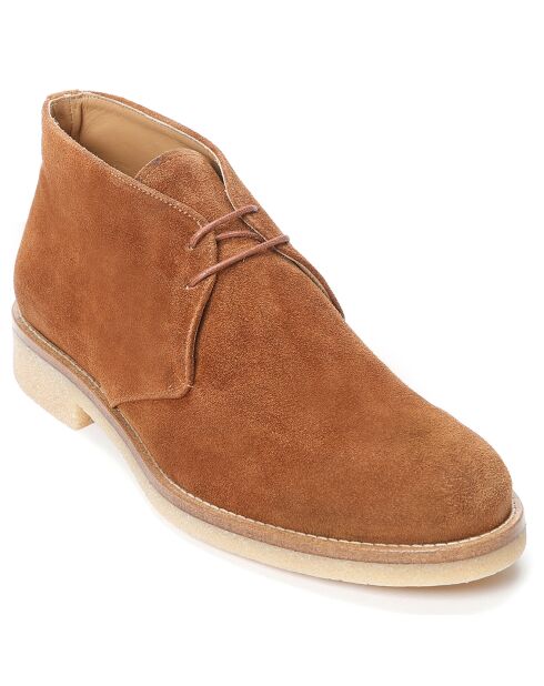 Derbies en Velours de Cuir Teso camel