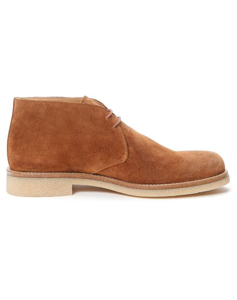 Derbies en Velours de Cuir Teso camel