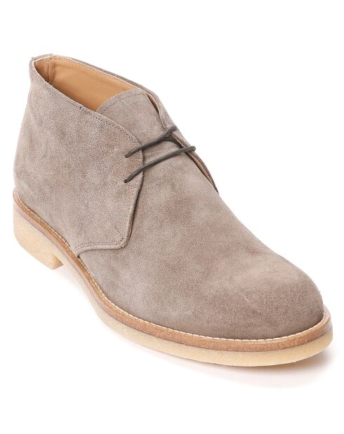 Derbies en Velours de Cuir Teso taupe