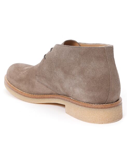 Derbies en Velours de Cuir Teso taupe