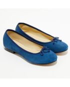 Ballerines en Velours de Cuir Jeanne marine