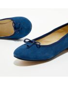 Ballerines en Velours de Cuir Jeanne marine