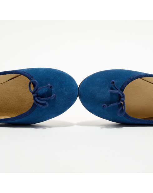 Ballerines en Velours de Cuir Jeanne marine