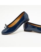 Ballerines en Cuir verni Jeanne bleu marine