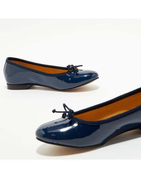 Ballerines en Cuir verni Jeanne bleu marine