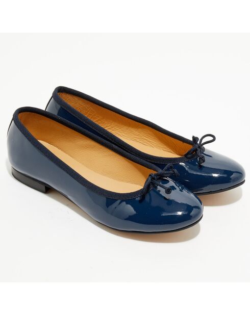 Ballerines en Cuir verni Jeanne bleu marine