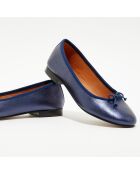 Ballerines en Cuir irisé Jeanne bleu marine