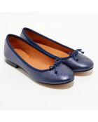Ballerines en Cuir irisé Jeanne bleu marine