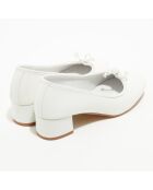 Ballerines trotters en Cuir Diane blanches - Talon 4 cm