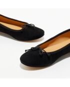 Ballerines en Velours de Cuir Jeanne noires