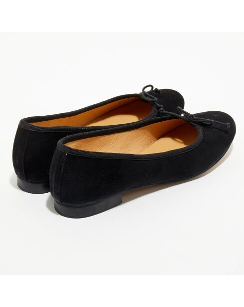 Ballerines en Velours de Cuir Jeanne noires