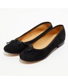 Ballerines en Velours de Cuir Jeanne noires