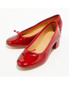 Ballerines trotters en Cuir verni Diane rouges - Talon 4 cm