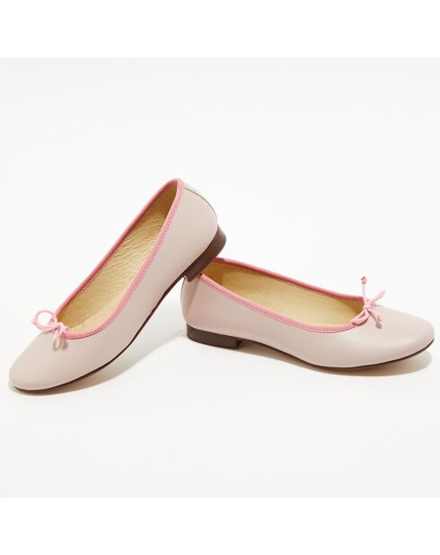 Ballerines en Cuir Jeanne roses