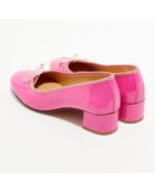 Ballerines trotters en Cuir verni Diane roses - Talon 4 cm