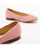 Ballerines en Velours de Cuir Jeanne roses