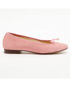 Ballerines en Velours de Cuir Jeanne roses