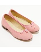 Ballerines en Velours de Cuir Jeanne roses