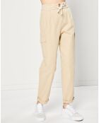 Pantalon Cargo en Toile de coton organique beige