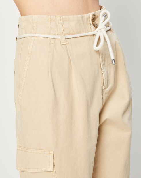 Pantalon Cargo en Toile de coton organique beige