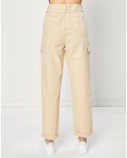 Pantalon Cargo en Toile de coton organique beige