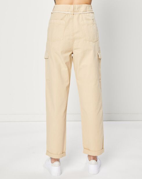 Pantalon Cargo en Toile de coton organique beige