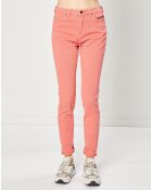 Jean Slim en Toile de coton rose