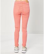 Jean Slim en Toile de coton rose