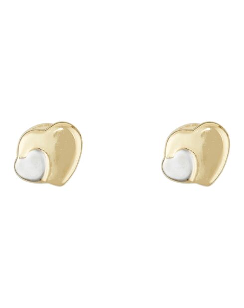 Boucles d'oreilles enfant Petit cœur or bicolore