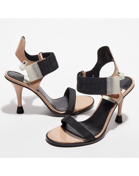 Rosafarbene Ledersandalen - 9 cm Absatz