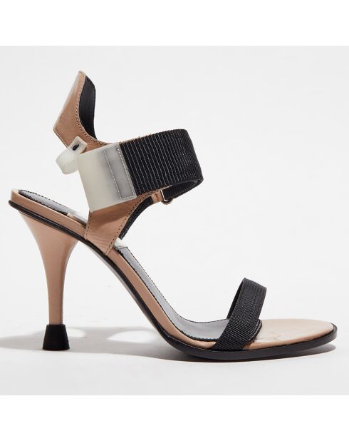 Rosafarbene Ledersandalen - 9 cm Absatz