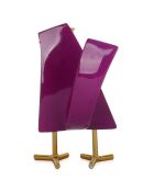 Sculpture Oiseau violette - 14x8x12 cm