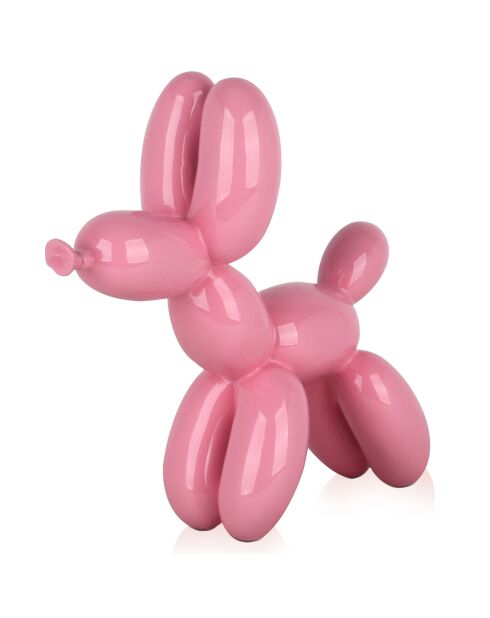 Sculpture Chien ballon petit rose - 27x26x9.5 cm