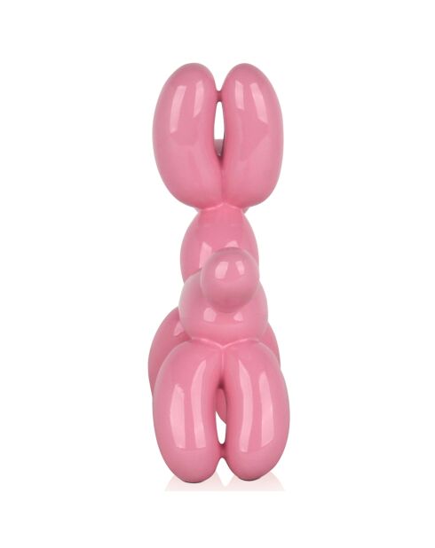 Sculpture Chien ballon petit rose - 27x26x9.5 cm