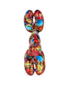 Sculpture Chien ballon petit multicolore - 27x26x9.5 cm