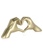 Sculpture Mains en coeur dorée - 15x41x9 cm
