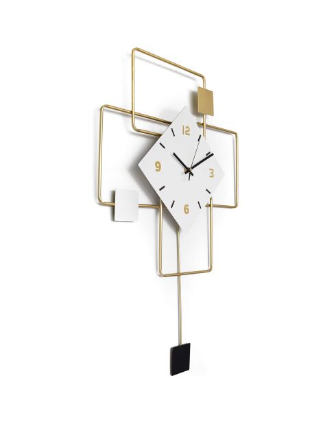 Horloge murale Square combination 1 dorée -  69x43x5 cm