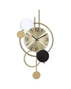 Horloge murale Geometric party dorée - 63x34x4 cm